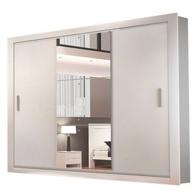 Guarda-Roupa Veneza Luxo com Espelho - 3 portas - Branco