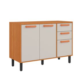 Módulo Balcão 120 Cozinha Garden - Cinamomo com Offwhite