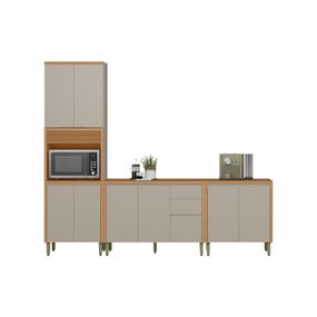 Cozinha Sistina 3 Peças - Jequitiba com Gris