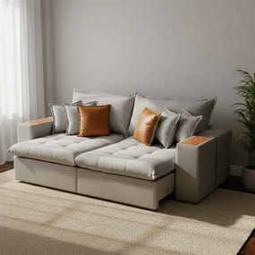 Sofá Austin Retrátil  250 cm - Linho Confort 05
