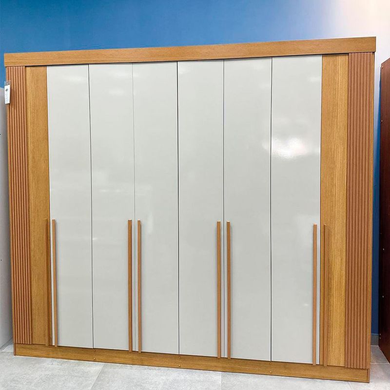 Guarda Roupa Napoli - 8 Portas – 100% MDF – Cinamomo com Offwhite 5