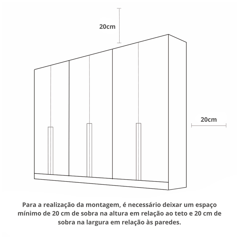 Guarda Roupa Napoli - 8 Portas – 100% MDF – Cinamomo com Offwhite 15