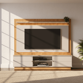 Home Theater Mississipi para Tvs de até 75" - Nature com Offwhite ou Marmorizado