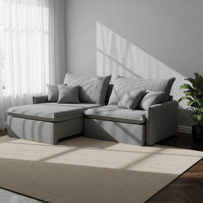 Sofá Flex - Retrátil e Reclinável Sem Caixa - Jolie Grafite - 180 cm