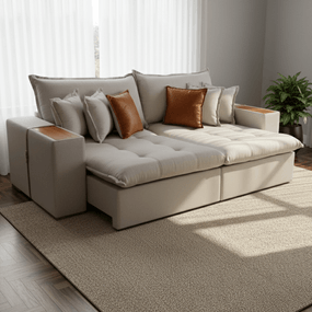 Sofá Austin Retrátil  250 cm - Linho Confort 09