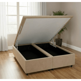 Box Casal com Baú - Bi-partido - Linhão Bege