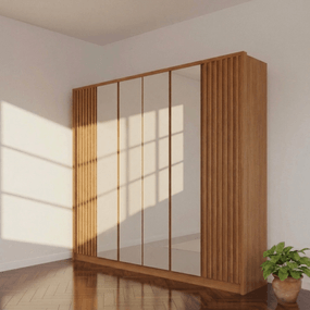 Guarda Roupa Ravi - 6 Portas – 100%MDF - Nature/OffWhite