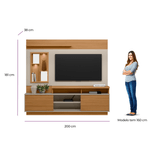 Home Alegro – 2.00m – Para TV até 60” - Nature/OffWhite - tamanho
